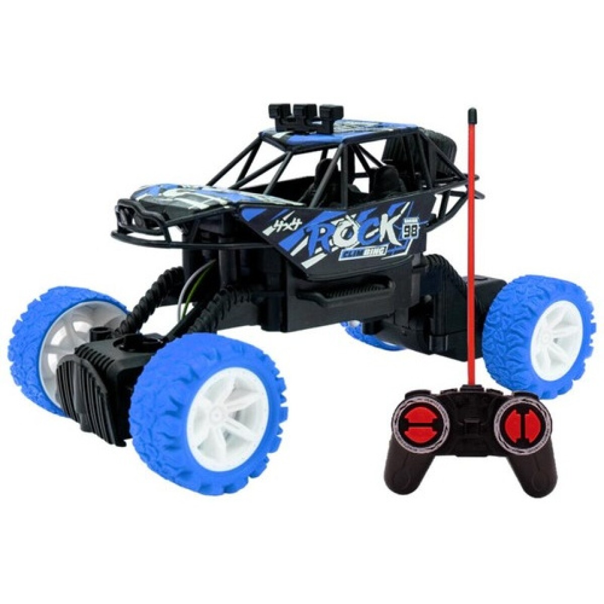 Camioneta arenero Rock 4x4 a control remoto con suspensión - Azul 
