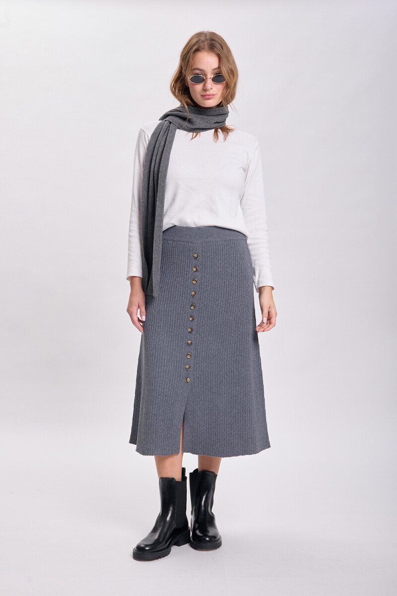Falda punto midi Gris