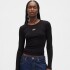 INTL LS MOD RIB CROP TEE BLACK