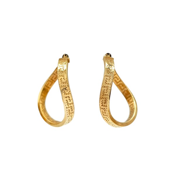 Caravanas aros de oro torneados Greco- Oro bajo - Sin piedra- CA8045 sinpiedra
