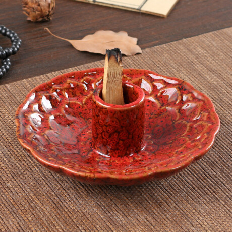 Quemador De Palo Santo Con Diseño Rojo