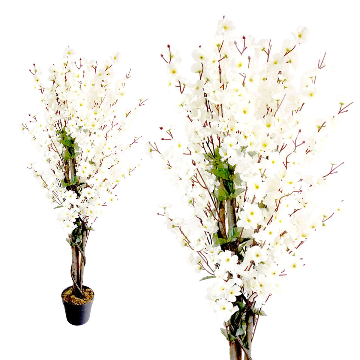 PLANTA ARTIFICIAL C/MACETA FLORES DE CEREZO 