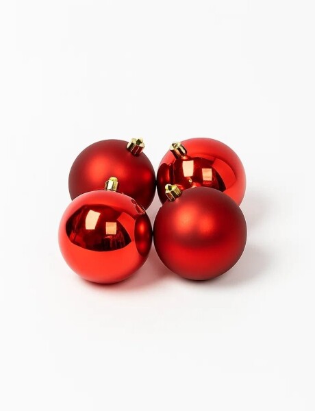 ESFERA COMBINADA BRILLANTE/MATE 8CM X 4 UNIDADES ROJO ESFERA COMBINADA BRILLANTE/MATE 8CM X 4 UNIDADES ROJO