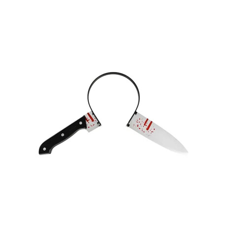 Vincha Halloween con cuchillo accesorios sangrientos para disfraz de terror Negro