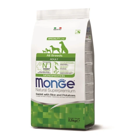 MONGE ALL BREEDS ADULT RABBIT 2.5 kg Monge All Breeds Adult Rabbit 2.5 Kg