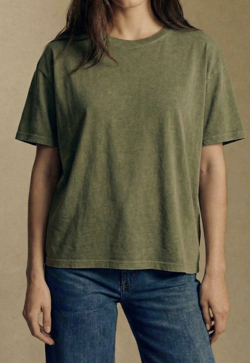 Remera Manga Corta Lavada - Oliva 