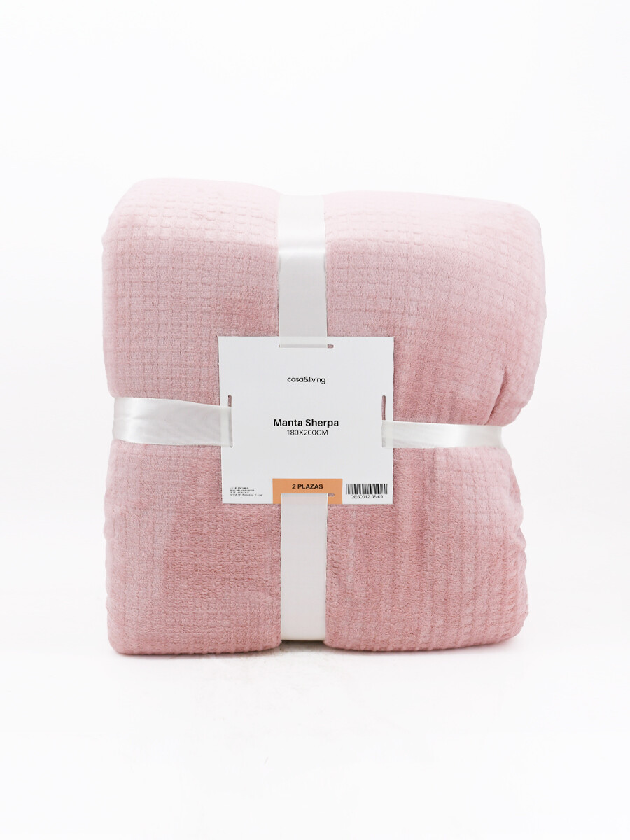 MANTA SHERPA LISA 2 PLAZAS - ROSADO 