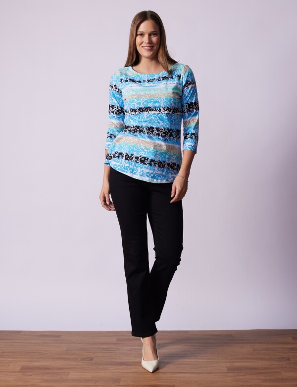 Remera Algodon Print AZUL/MULTI