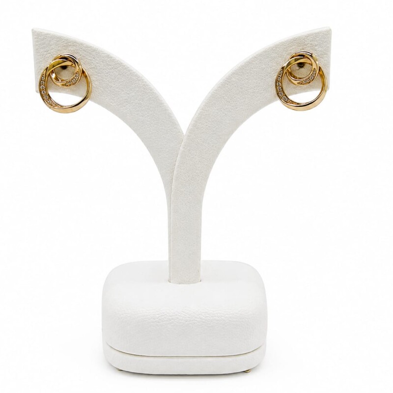Caravanas doble aro con zirconias Oro 9 kt Caravanas doble aro con zirconias Oro 9 kt