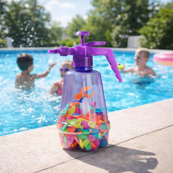 Bombitas De Agua 300 Unidades + Botella De Recarga Color Violeta