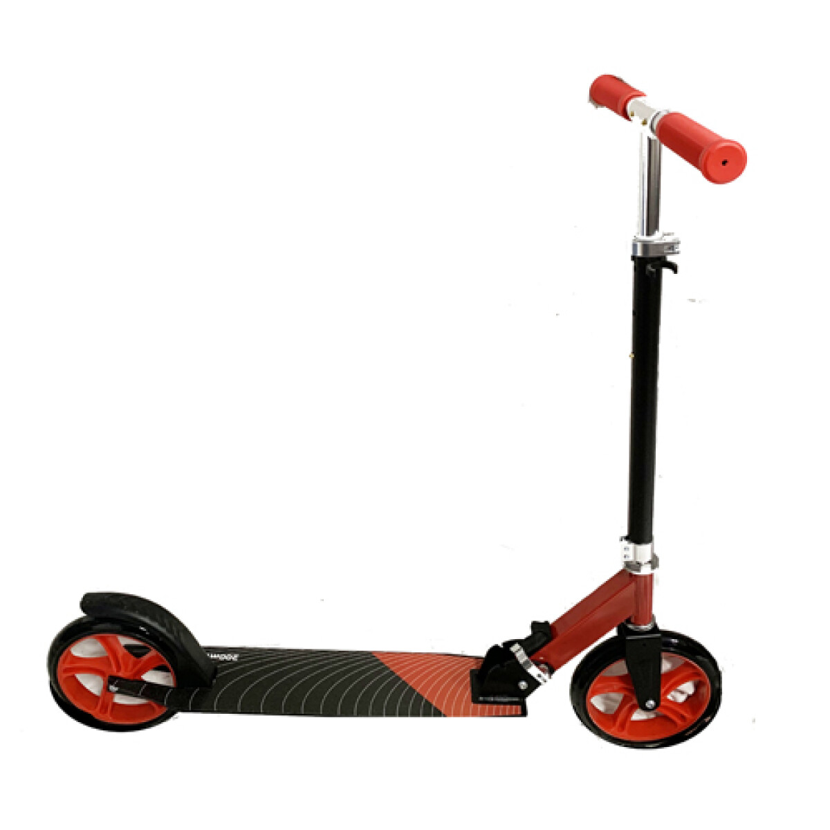 Monopatin Pleglable (rueda 20cm Soporta 100kg) - Negro Con Rojo 