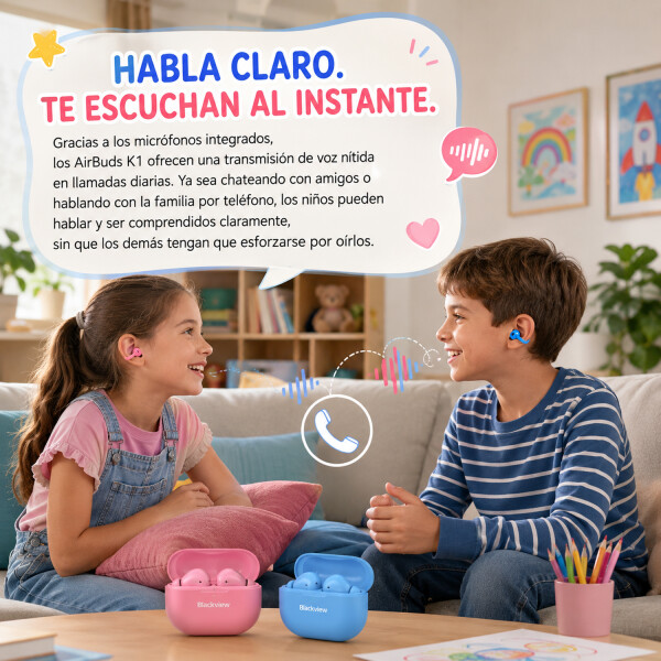 Auricular Infantiles Blackview Airbids K1 AZUL
