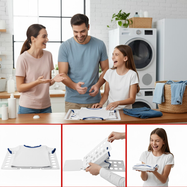 Tabla Plegable Para Doblar Ropa Tamaño Grande 57cm x 77Cm Color Blanco