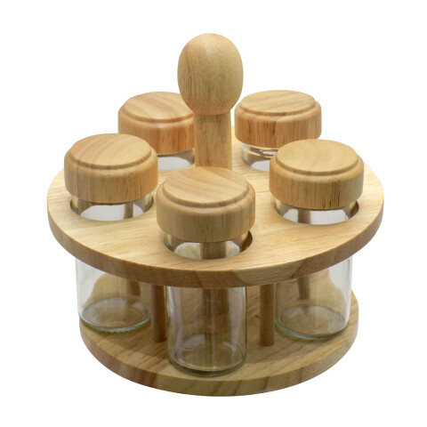 SET 5PCS ESPECIERO SOPORTE MADERA. H20/D18.5CM SET 5PCS ESPECIERO SOPORTE MADERA. H20/D18.5CM