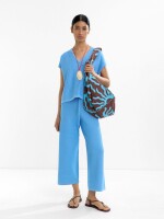 Pantalón De Punto Con Cordón Ajustable azul