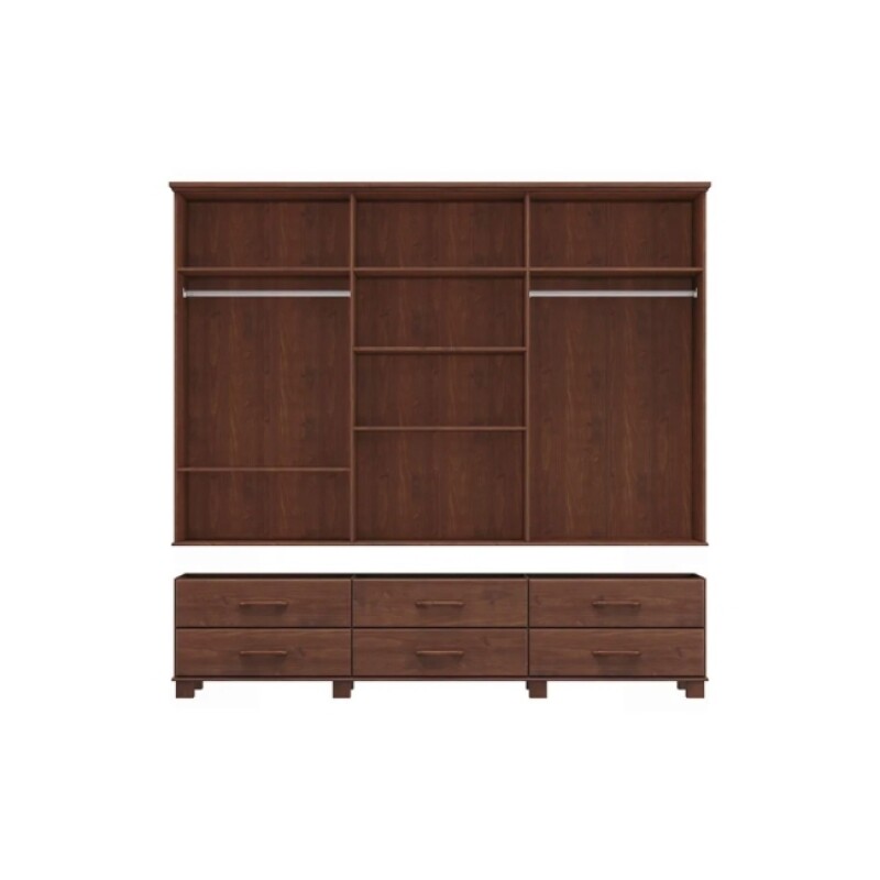 Ropero 6 Puertas 6 Cajones Con Espejo Ouro 2254-o Ropero 6 Puertas 6 Cajones Con Espejo Ouro 2254-o