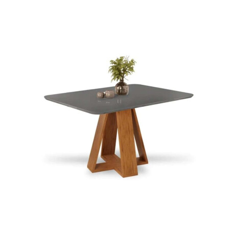 Juego De Comedor 4 Sillas + Mesa Tapa De Vidrio Celeste Gris / Beige