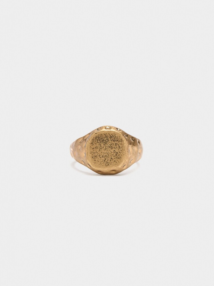 Anillo Sello Para Meñique dorado