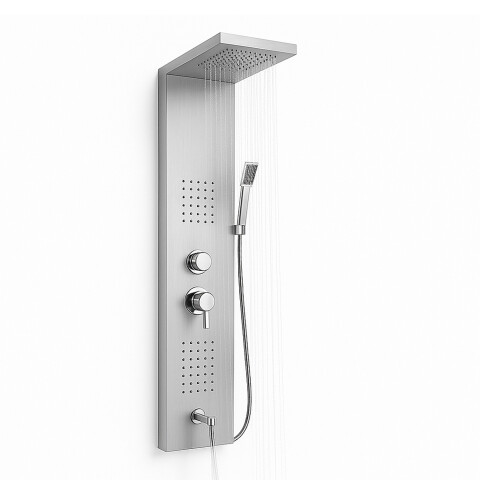 Duchero Columna Ducha Aluminio Multijets Telefono DUCHERO COLUMNA DUCHA ZYX0010-1 CROMADO