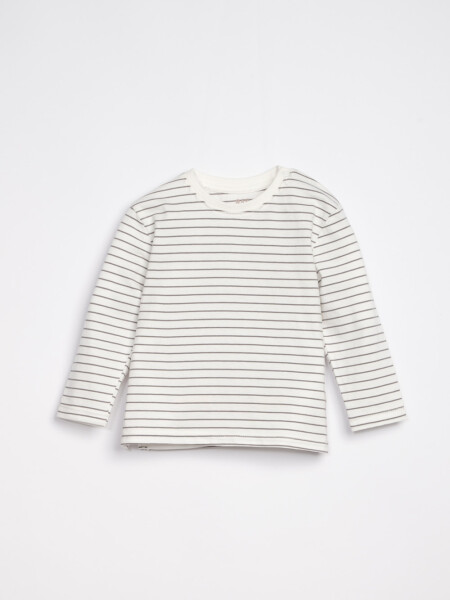 Remera Rayas Gris