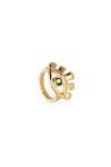 ANILLO EN ALEACIÓN DE METALES BAÑADO EN ORO 18K EN FORMA DE OJO CON CRISTAL FACETADO VERDE Anillo