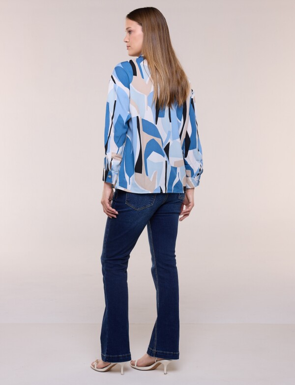 Blusa Estampado Abstracto MULTI/AZUL