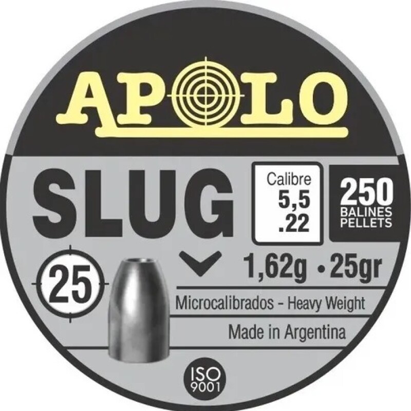 Chumbos Apolo Slug 5,5 Mm 250 Unidades 25 Grains Chumbos Apolo Slug 5,5 Mm 250 Unidades 25 Grains
