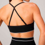 Bra Seamless V-Neck Push-Up Low Impact Bra Mujer Black/classic White Fabletics