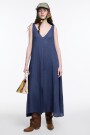VESTIDO ESCOTE V Azul