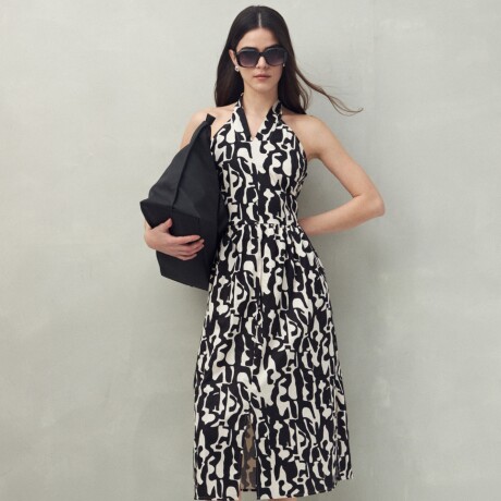 VESTIDO ORIENTAL Negro/Blanco