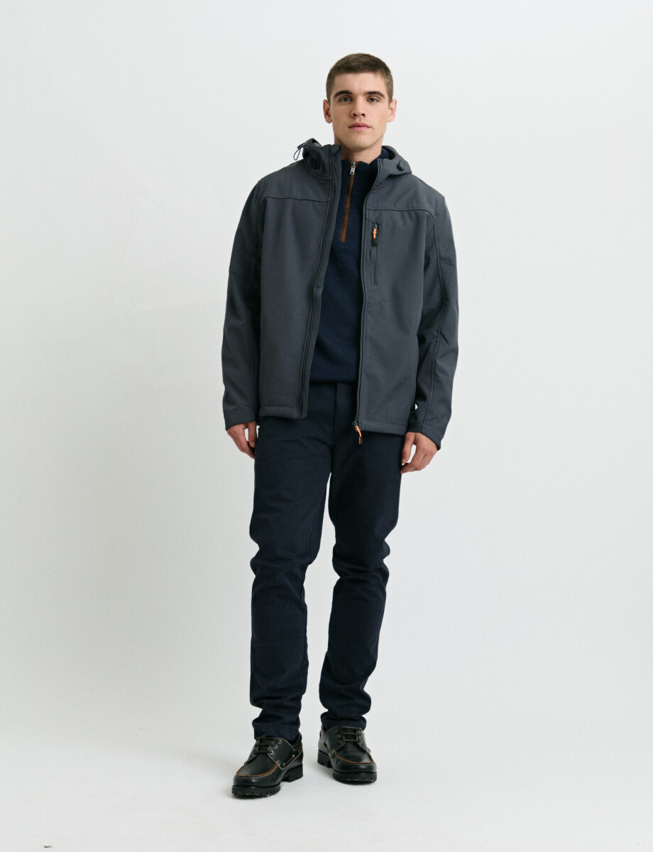CAMPERA HARRINGTON LABEL - Gris Oscuro 