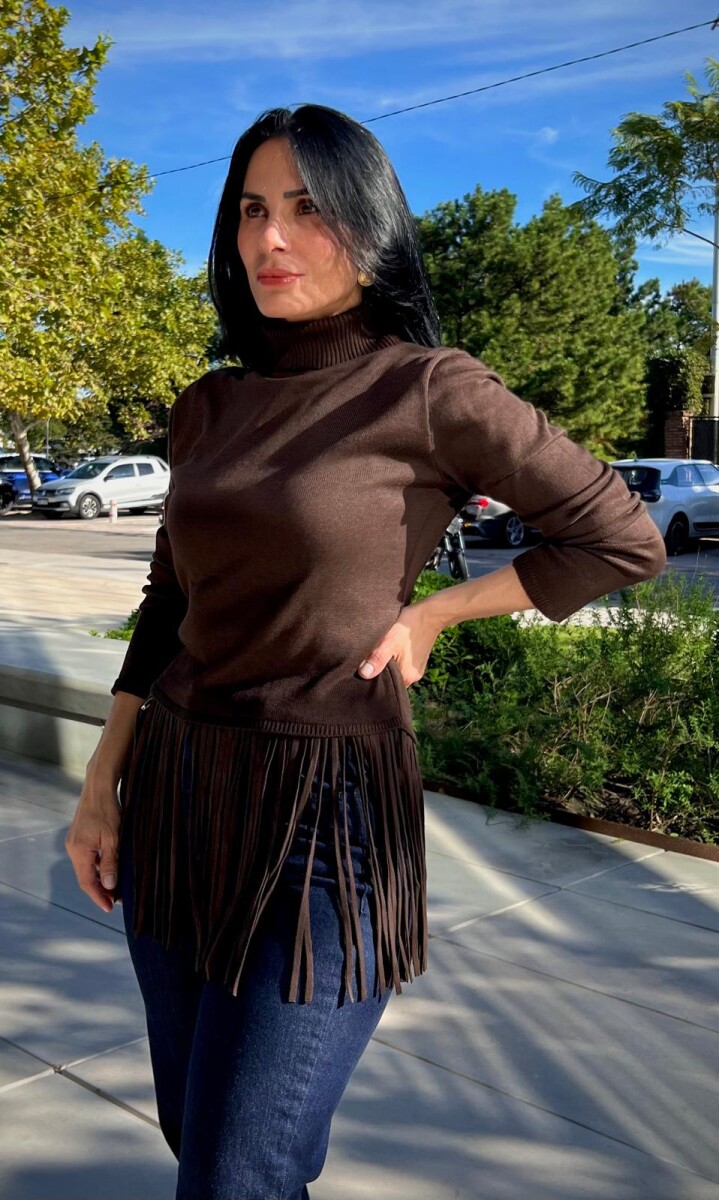 Buzo con flecos Fatima - Marrón 