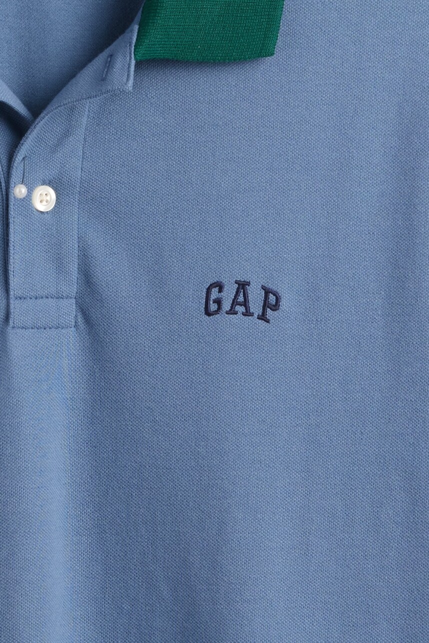 Remera Polo Logo Gap Hombre Bainbridge Blue