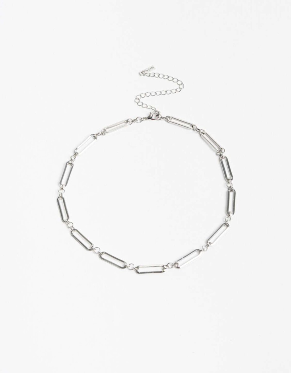 Collares Cortos Metal - Plateado Rodio 