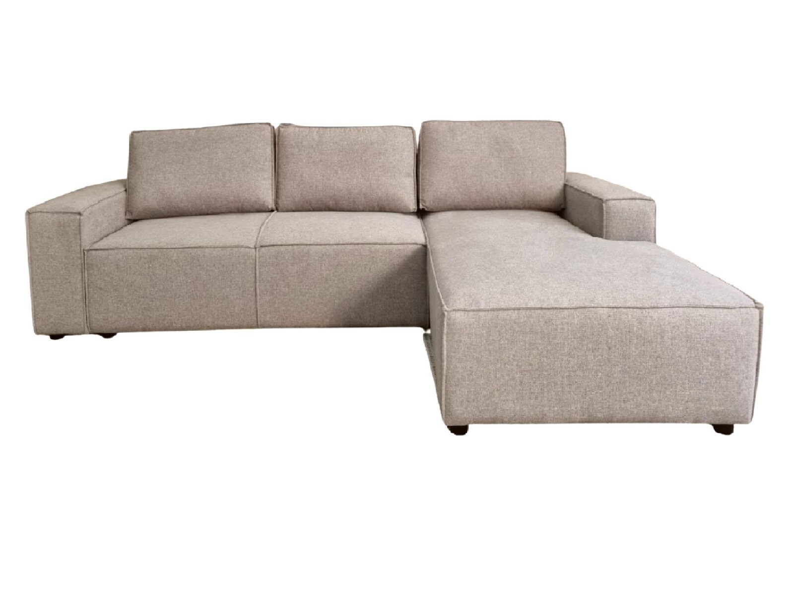 Sofa con Chaise Longue ALEX en Tela - Biege 