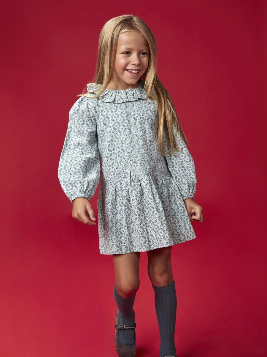 Vestido Flores Azul Nuevo