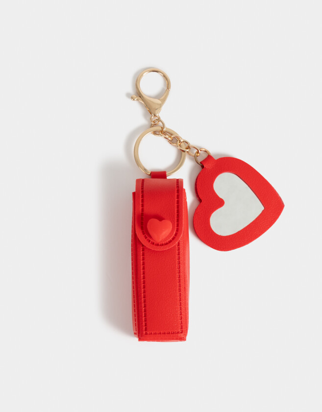 Llavero PU Llavero Y Charm Portalabial "girly Coffee Era" - Rojo Medio