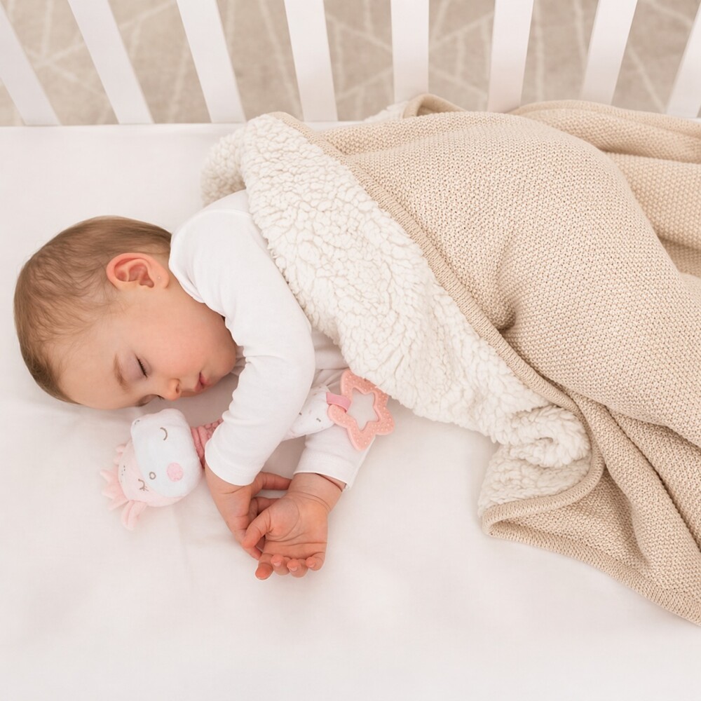 Manta rebozo hilo corderito KIKKABOO beige