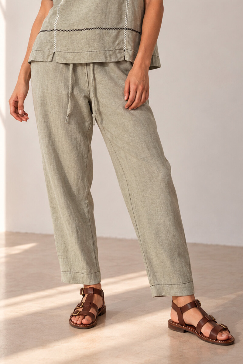 PANTALON LINO NET BEIGE