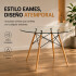 Mesa Comedor ComboHome Eames Redonda Vidrio 100 Cm Premium Transparente