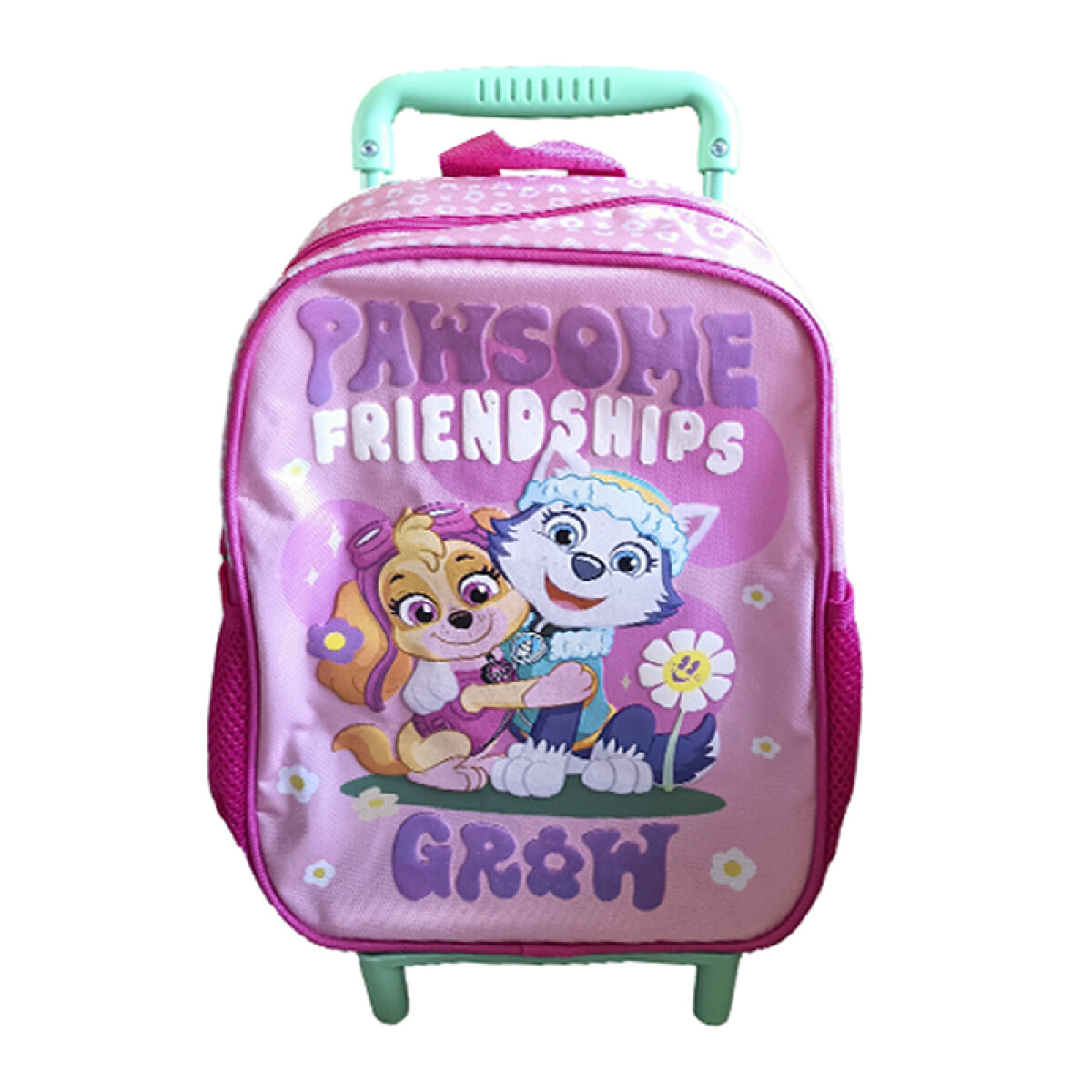 Mochila Infantil Paw Patrol con Carro Tafeta Chica 30 x 23 cm - ROSA 