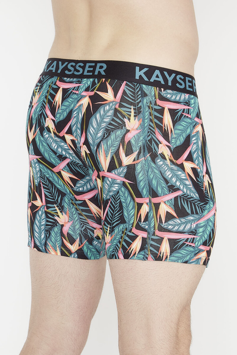Boxer estampado bamboo largo Verde mili/esmeralda