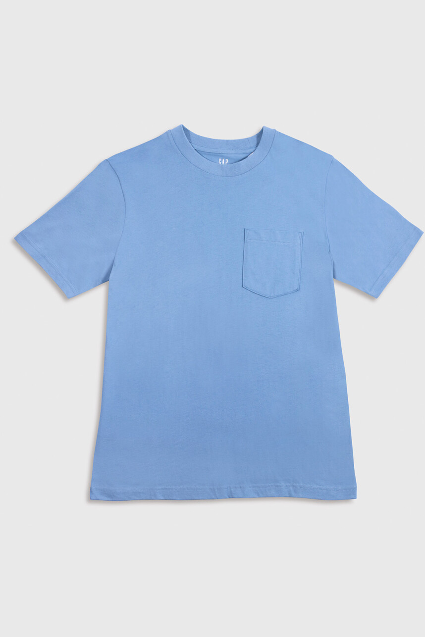 Remera Con Bolsillo Cuello Redondo Hombre Classic Jasper Blue