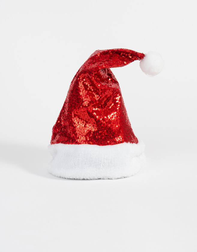 Vinchas Textiles Navidad Gorro Navidad Lentejuelas - Rojo Medio