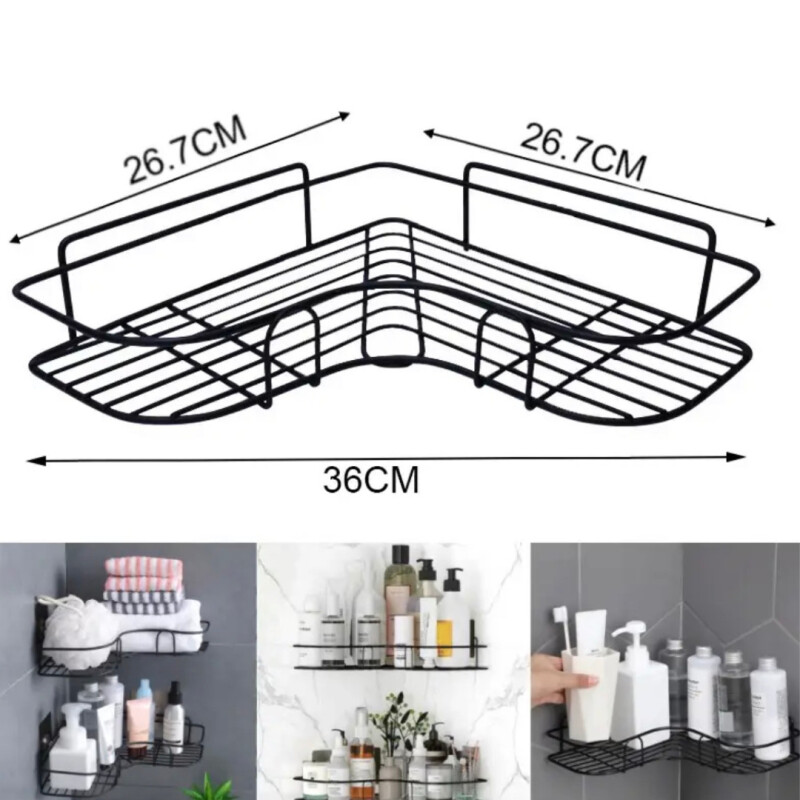 Estante Esquinero Baño Ducha Metal Adhesivo Organizador Estante Esquinero Baño Ducha Metal Adhesivo Organizador