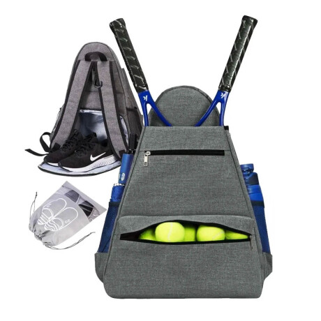 Mochila Bolso Tennis Profesional Porta Raquetas Gris