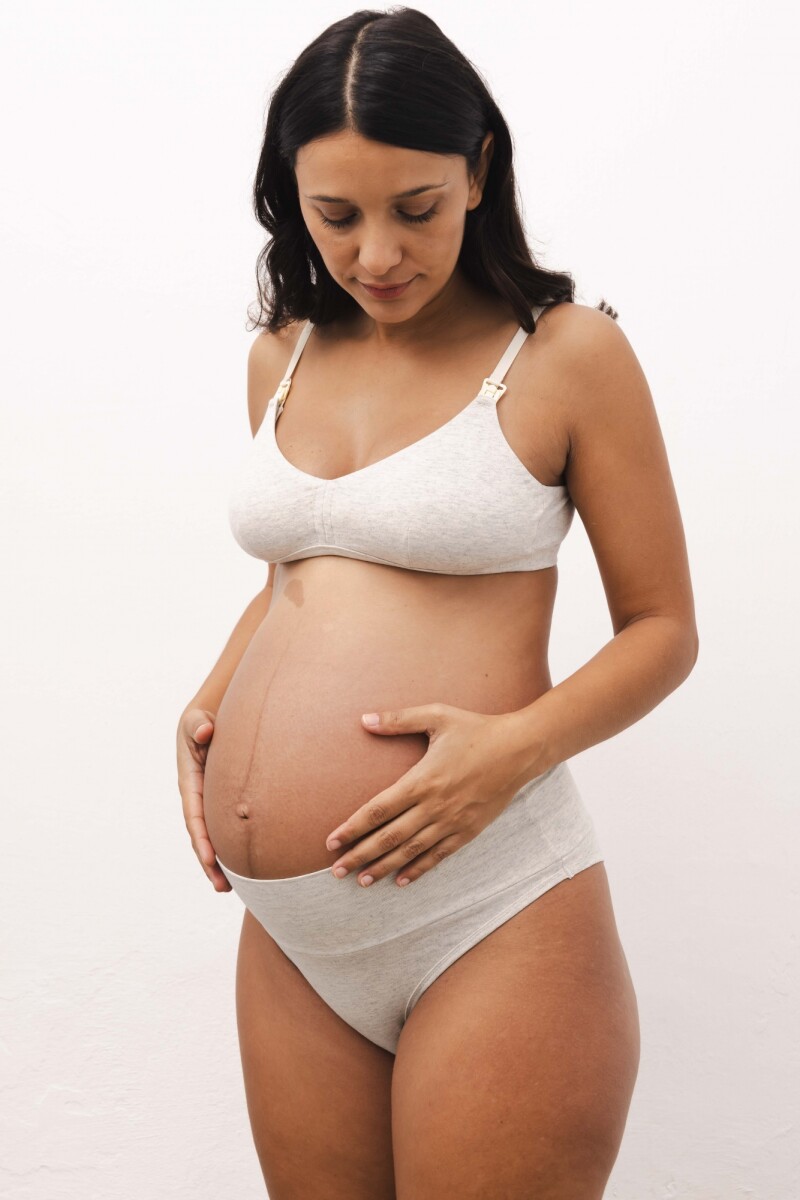 Bombacha con faja Gracia – Algodón suave que acompaña embarazo, postparto y todos tus días - Gris Melange 