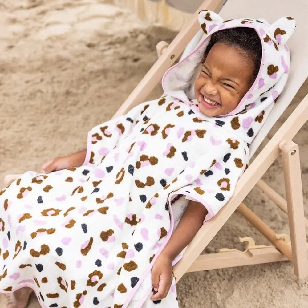 Toalla poncho swim essentials Leopardo