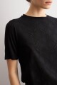 Remera frente broderie negro