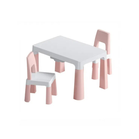 Juego Infantil de Mesa y 2 Sillas Blanco/Rosa